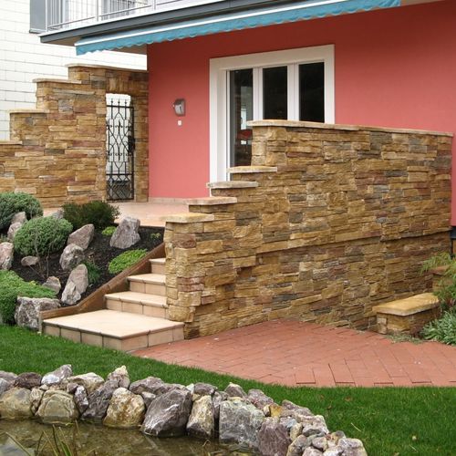 Betonverblender - CLASSIC : BRETAGNE AMBER - Mathios SA - Außen / Innenbereich / texturiert