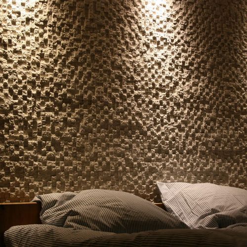 Beton-Verblendplatte - GEOMETRIC : DELOS BEIGE - Mathios SA - Innenbereich / Außen / 3D