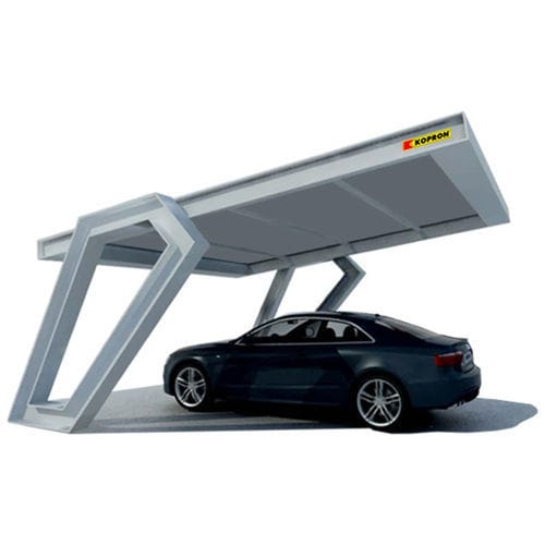 Carport für Parkplätze - K-LAMBO - KOPRON - mit Solarpaneel / Blech