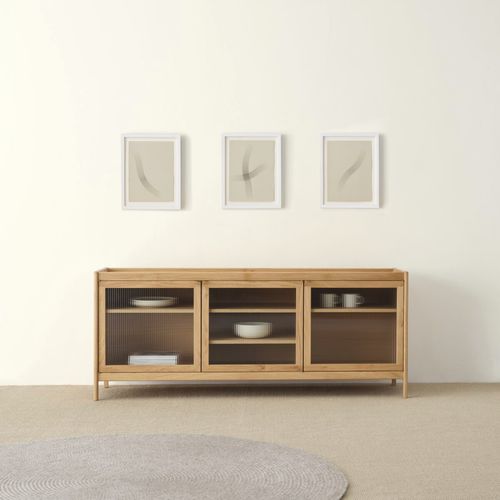 Modernes Sideboard - Davenport  - ANOTHER COUNTRY - Eiche / Sperrholz / Vorderseite aus Hartglas
