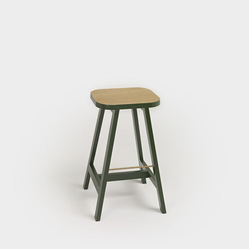 Moderner Barhocker - Three - ANOTHER COUNTRY - Buche / geöltes Holz / Gestell aus lackiertem Holz