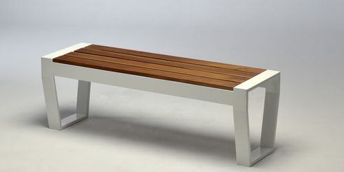 Moderne Gartenbank - OSCAR - Lgtek coperture - Teakholz / Ipe / Edelstahl