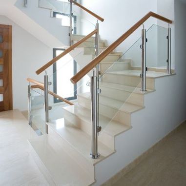 Edelstahlgeländer - MD. PIN 3 - PIRBA - Glasplatten / für den Innenraum / für Treppen
