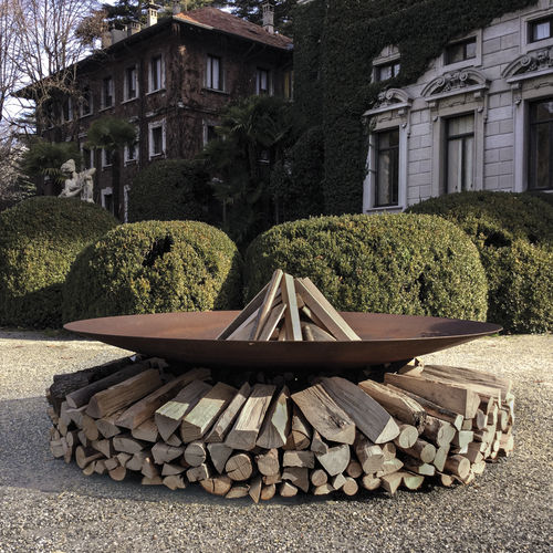 Garten-Feuerstelle / Holz - Fuocolo - Ak47 Design - Stahl / galvanisiertem Stahl / rund