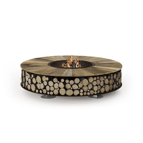 Garten-Feuerstelle / Holz - Zero  - Ak47 Design - Holz / Cortenstahl / rund