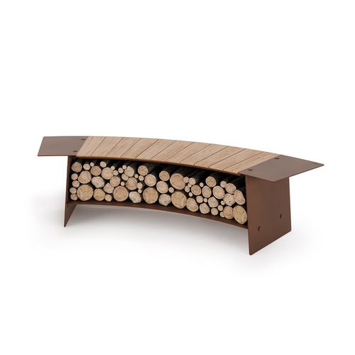 Moderne Gartenbank - Tobia - Ak47 Design - Teakholz / Kastanienholz / COR-TEN®-Stahl