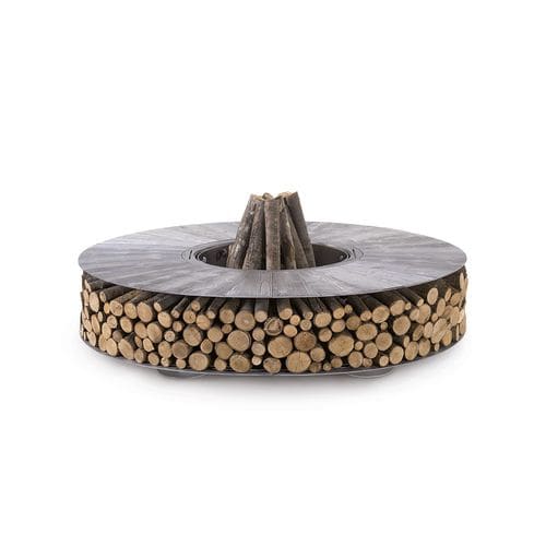 Garten-Feuerstelle / Holz - Zero texture - Ak47 Design - Eisen / gebürsteter Edelstahl / Aluminium