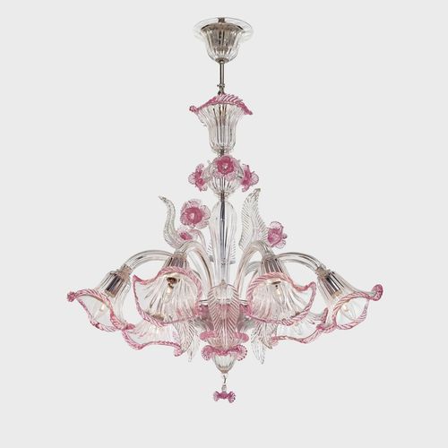 Klassischer Kronleuchter - EURIDICE - Sogni di Cristallo - Muranoglas / geblasenes Glas / 6 Glühbirnen