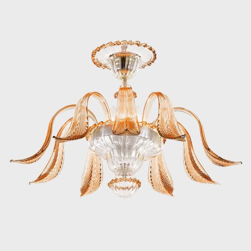 Moderne Deckenleuchte - AFRODITE WITH LEAVES - Sogni di Cristallo - Muranoglas / LED / handgefertigt