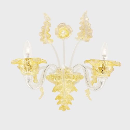 Klassische Wandleuchte - GOLD ARMONIA - Sogni di Cristallo - für den Innenraum / geblasenes Glas / Muranoglas
