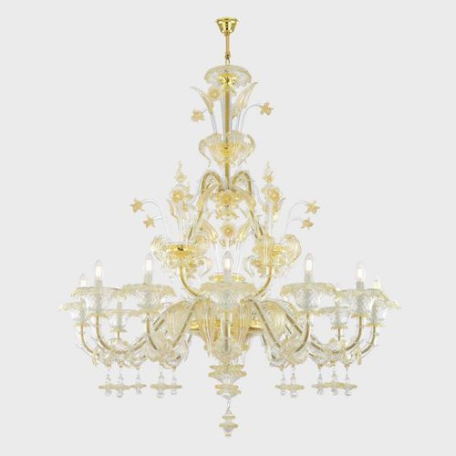 Klassischer Kronleuchter - CA' REZZONICO GRAN BALLO  - Sogni di Cristallo - Muranoglas / geblasenes Glas / 6 Glühbirnen