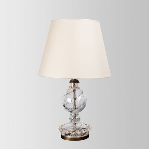 Klassischer Lampenschirm - GRETA - Sogni di Cristallo - Stoff / Muranoglas / geblasenes Glas