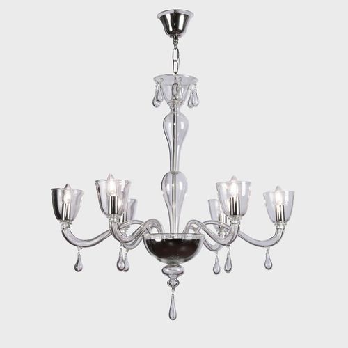 Klassischer Kronleuchter - HETEREA - Sogni di Cristallo - Muranoglas / 12 Glühbirnen / 6 Glühbirnen