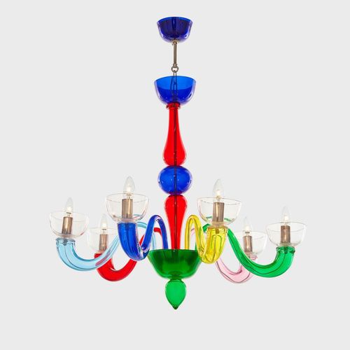 Moderner Kronleuchter - KALEIDOS - Sogni di Cristallo - Muranoglas / 6 Glühbirnen / 8 Glühbirnen