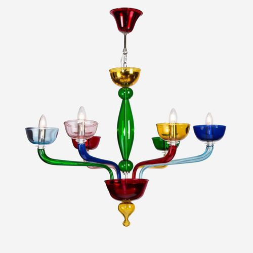 Klassischer Kronleuchter - BOREALIS - Sogni di Cristallo - Muranoglas / 6 Glühbirnen / 8 Glühbirnen