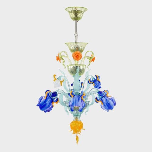 Klassischer Kronleuchter - IRIS MIGNON - Sogni di Cristallo - Muranoglas / geblasenes Glas / 3 Glühbirnen