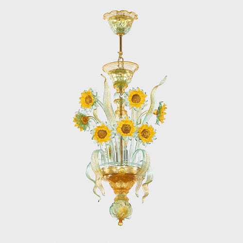 Klassischer Kronleuchter - VAN GOGH GIRASOLI - Sogni di Cristallo - geblasenes Glas / 2 Glühbirnen / für Gewerbegebrauch