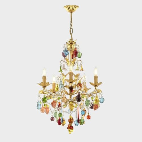 Klassischer Kronleuchter - MANDRAGOLA - Sogni di Cristallo - Muranoglas / geblasenes Glas / 6 Glühbirnen