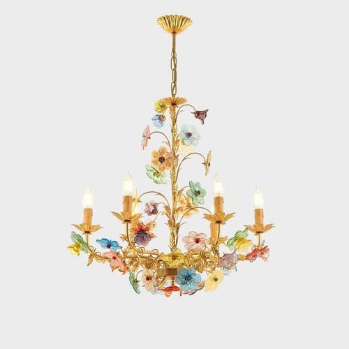 Klassischer Kronleuchter - GOLD DESIDERIA - Sogni di Cristallo - Muranoglas / geblasenes Glas / Schmiedeeisen