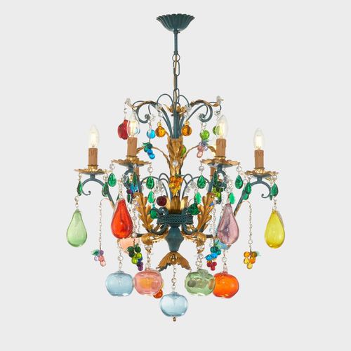 Klassischer Kronleuchter - BACCO - Sogni di Cristallo - Muranoglas / geblasenes Glas / Schmiedeeisen