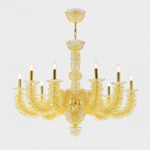 Klassischer Kronleuchter - MARCANTONIO D'ORO - Sogni di Cristallo - Muranoglas / geblasenes Glas / 6 Glühbirnen