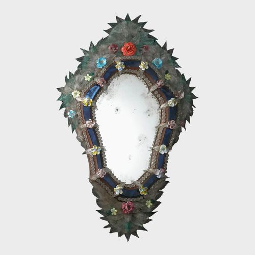 Wandmontierter Spiegel - ARAGONA - Sogni di Cristallo - venezianischer Stil / aus venezianischem Glas / mehrfarbig