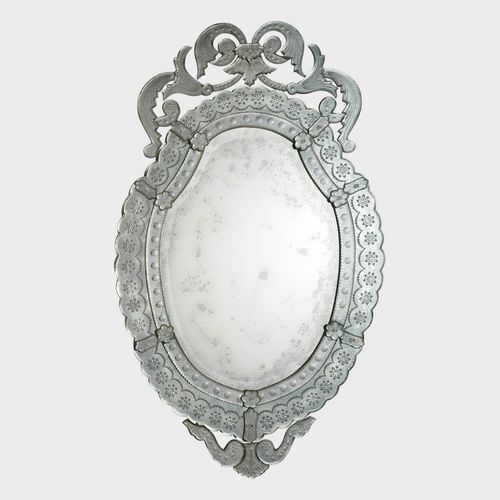 Wandmontierter Spiegel - LE GRAND  - Sogni di Cristallo - venezianischer Stil / oval / Muranoglas
