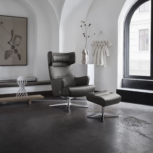 Moderner Relaxsessel - MYPLACE - Conform - Leder / Stoff / schrägstellbar