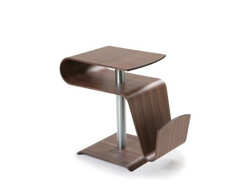 Moderner Beistelltisch - TIMEOUT - Conform - Eiche / Nussbaum / rechteckig