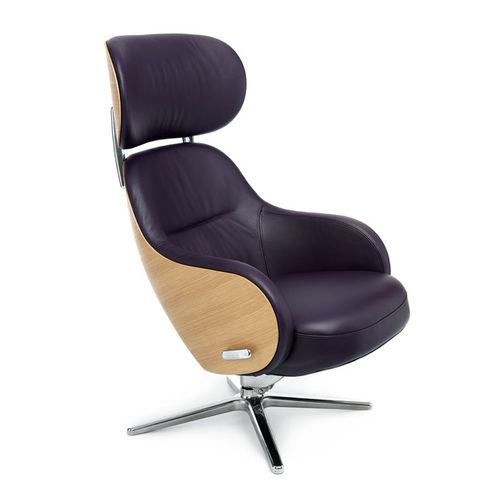 Moderner Sessel - P.A.L - Conform - Leder / Stoff / Eiche