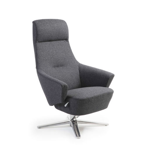 Moderner Sessel - JOLLY - Conform - Leder / Stoff / Aluminium