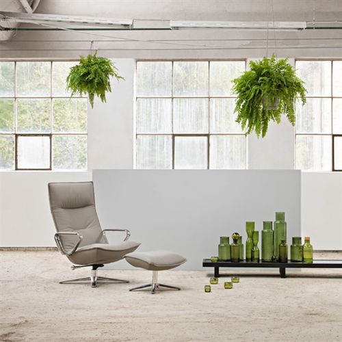 Moderner Sessel - LAID BACK - Conform - Leder / Stoff / Aluminium