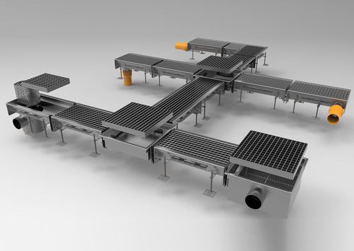 Gitter-Abflussrinne - M200 - fratelli malin srl - Stahlgitter / für öffentliche Bereiche / für starke Begehung