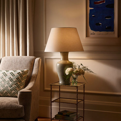 Tischlampe - FISHTAIL VASE - VAUGHAN - Leinen / Keramik / modern