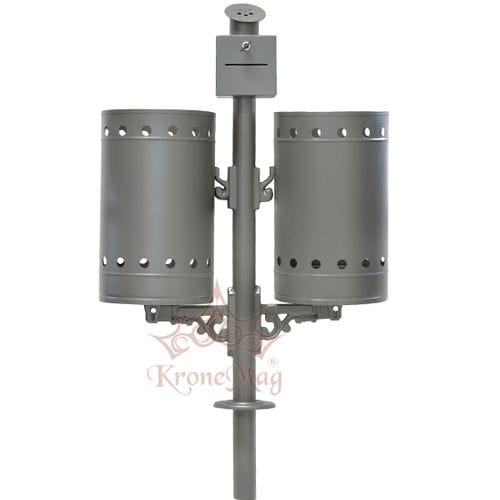 Park-Abfallbehälter - URBAN 2.SR - KRONEMAG MILLENIUM srl - bodenstehend / galvanisiertem Stahl / mit integriertem Aschenbecher
