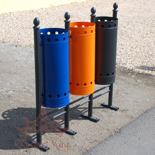 Park-Abfallbehälter - URBAN REC.3.L - KRONEMAG MILLENIUM srl - System / galvanisiertem Stahl / ohne Deckel