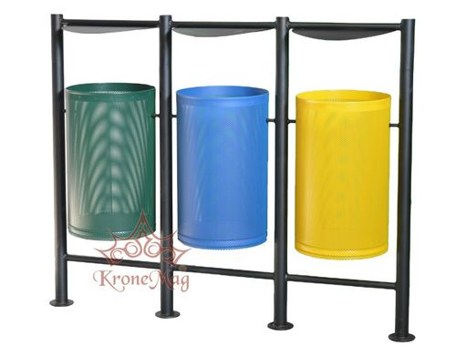 Park-Abfallbehälter - URBAN REC.33.L - KRONEMAG MILLENIUM srl - System / bodenstehend / galvanisiertem Stahl