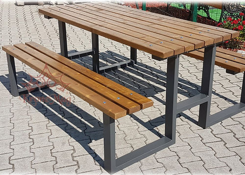 Moderner Picknicktisch - TUSNAD - KRONEMAG MILLENIUM srl - Holz / Gestell aus Metall / rechteckig