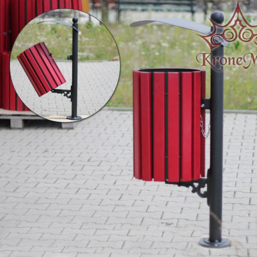 Park-Abfallbehälter - URBAN 1.RVL.R - KRONEMAG MILLENIUM srl - bodenstehend / Metall / Holz