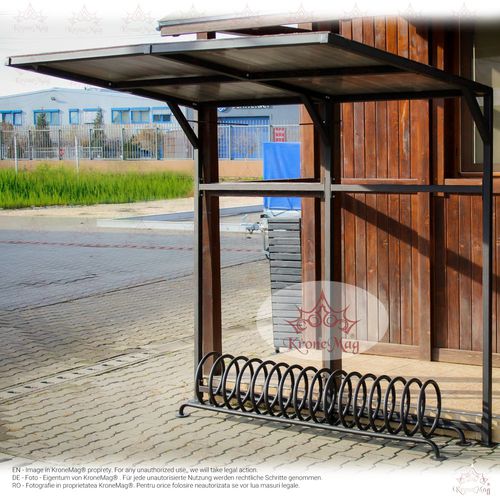 Polycarbonat-Überdachungen-Fahrradunterstand - SBA-2.V1 - KRONEMAG MILLENIUM srl - für öffentliche Bereiche