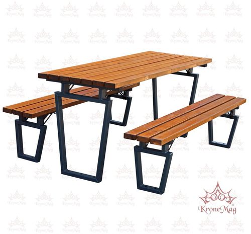 Moderne Tischgarnitur - S.THAVIS.R - KRONEMAG MILLENIUM srl - Holz / Metall / Garten