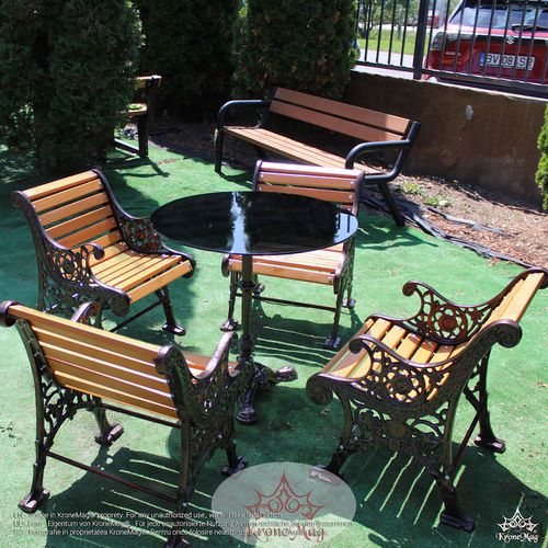 Klassischer Picknicktisch - S.BONN - KRONEMAG MILLENIUM srl - Holz / Gusseisen / Gestell aus Gusseisen