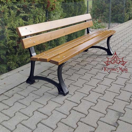 Klassische Gartenbank - DAVOS 2 - KRONEMAG MILLENIUM srl - Schmiedeeisen / Holz / mit Rückenlehne