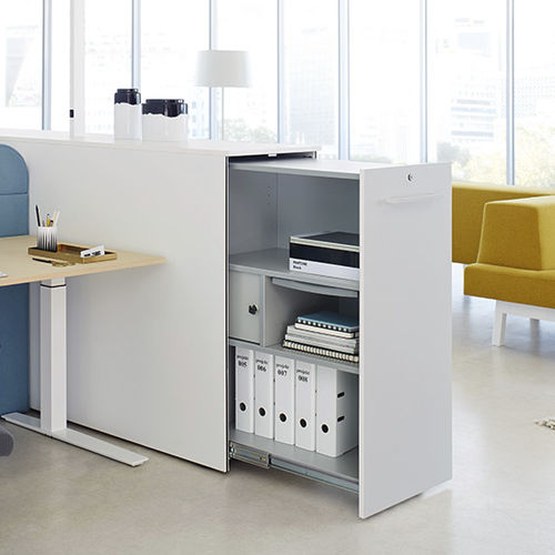 Niedriger Aktenschrank - ORGA.CUBE - Ophelis - Laminat / mit Schubladen / modern