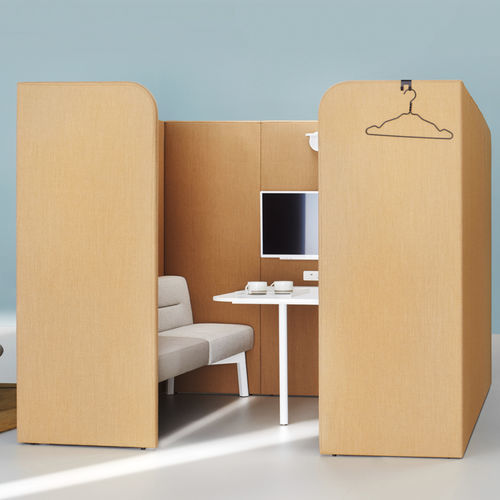 Selbsttragende Bürotrennwand - HUB - Ophelis - Stoff / melaminbeschichtet / modulierbar