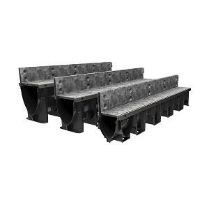 Schlitz-Abflussrinne - MultiDrain PPD Brickslot ST - ACO Building Drainage - galvanisiertem Stahlgitter / für öffentliche Bereiche / für Gebäude