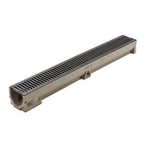 Gitter-Abflussrinne - RainDrain B 125 - ACO Building Drainage - seitliche Schlitz / Polymerbeton / Gusseisengitter