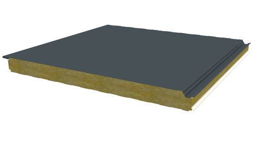 Sandwichpaneel für Fassadenverkleidung - JI VULCASTEEL WALL 1000FC ALPHA LISSE - Joris Ide - einseitig metallbeschichtet / Steinwollekern