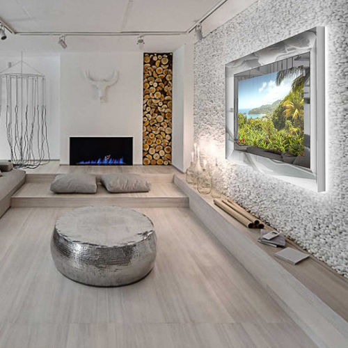Wandmontierter TV-Spiegel - STARDUST - HYMAGE - modern / rechteckig / Aluminium