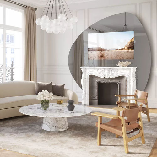 Wandmontierter TV-Spiegel - DOME - HYMAGE - modern / Farbe anpassbar / für Wohnzimmer